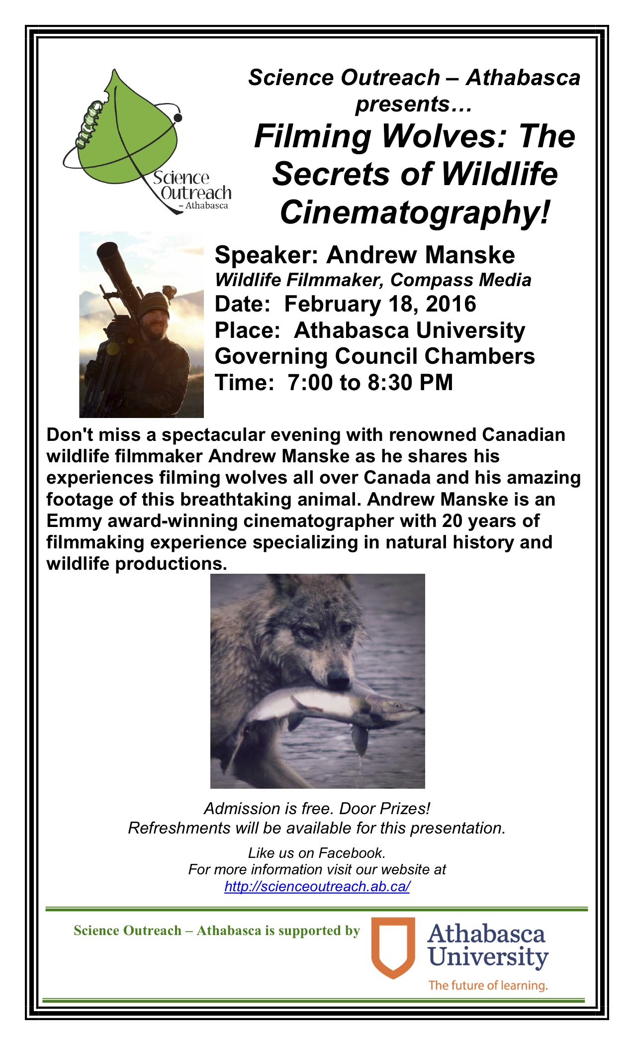 Athabasca Wolf Talk Poster